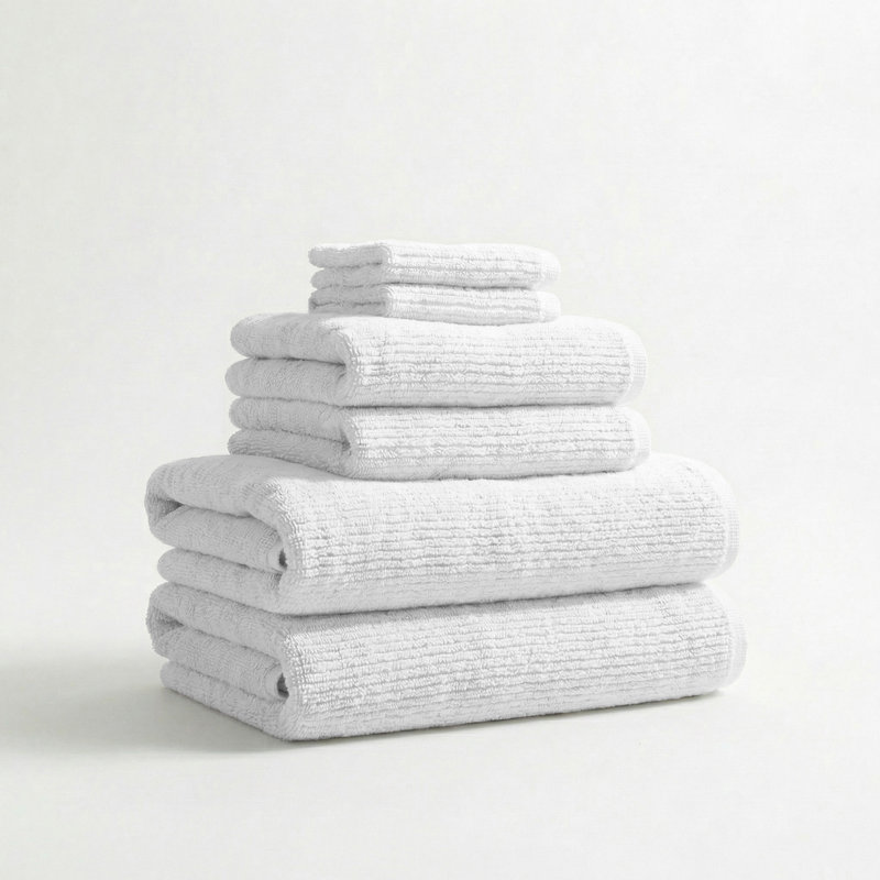 Ensemble de serviettes de bain 6 pièces en coton turc, Adobe