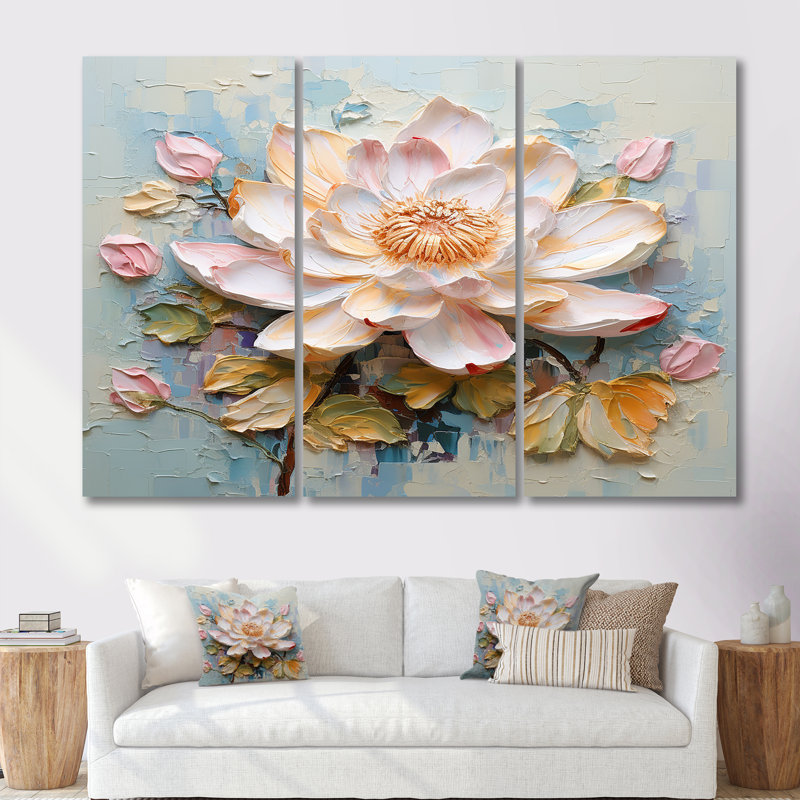 Ensemble de salon Verveine - Lotus, H 28 po x l 36 po x P 1 po, Toile tendue