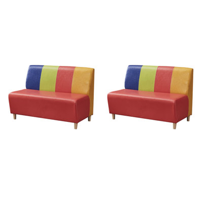 Restaurant Cafe Burger Shop Snack Bar Simple Bench Faux Leather Upholstered Bench