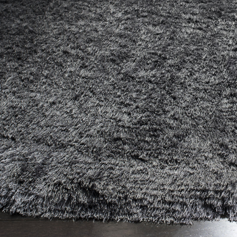 Cimah Shag Hand Tufted Performance Solid Color Rug, Rectangle 3' x 5'