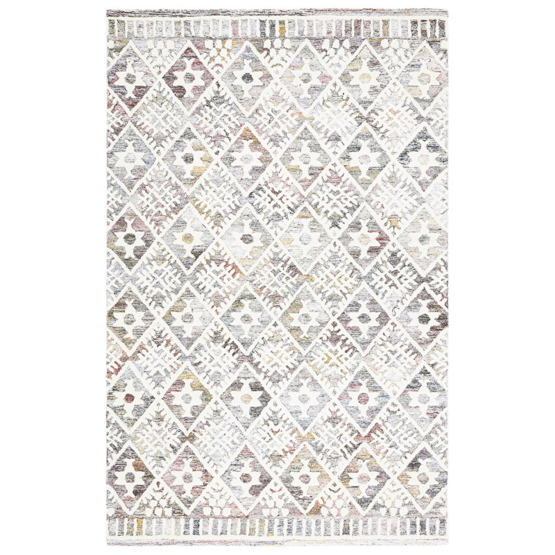 Habiba Hand Tufted Performance Geometric Rug, Rectangle 3' x 5'