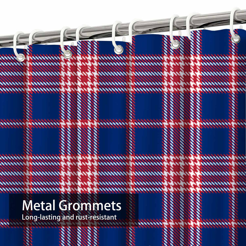 Rideau de douche Patriotic Tartan, L 72 po x l 78 po