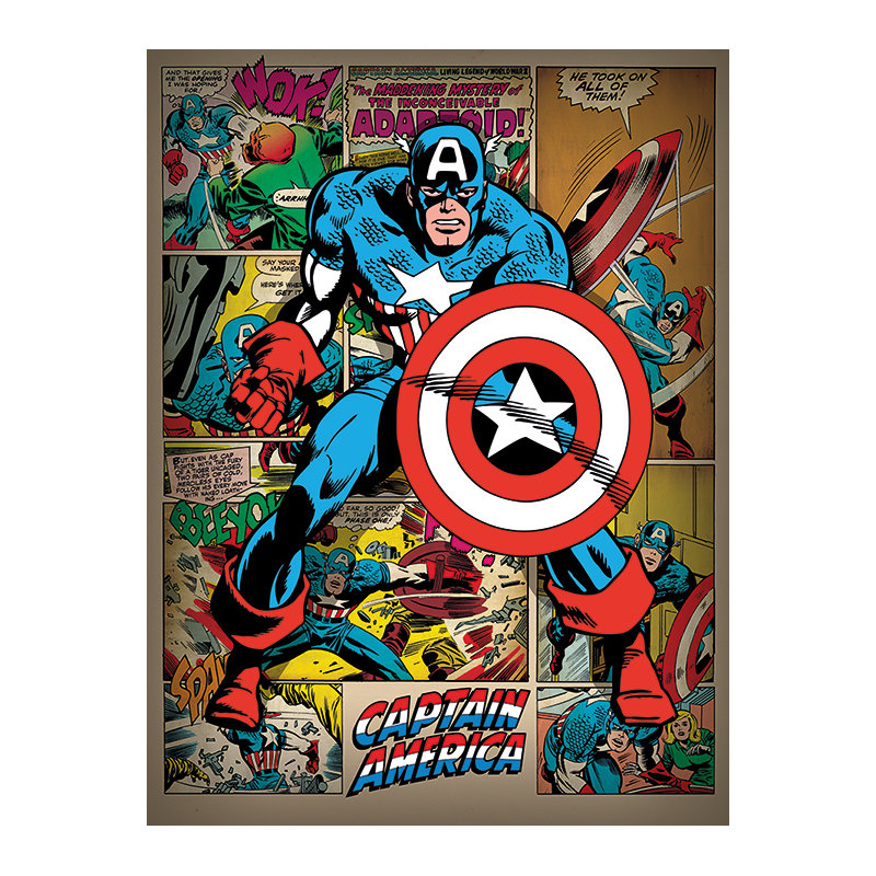 Retro Graphic Art Print On Canvas Art by Marvel - Print on Canvas