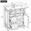 Meuble-lavabo 30 po avec lavabo, meuble-lavabo avec un tiroir rabattable et deux tiroirs, tablette réglable, bois massif et panneau de fibres à densité moyenne-133441818