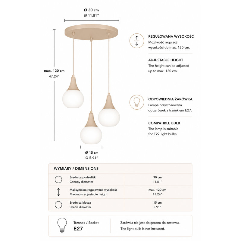 - Light Beige Pendant, 32, 3