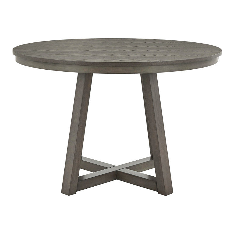 Cipolla Wood Finish Fixed Top Round Dining Table - 47", Gray