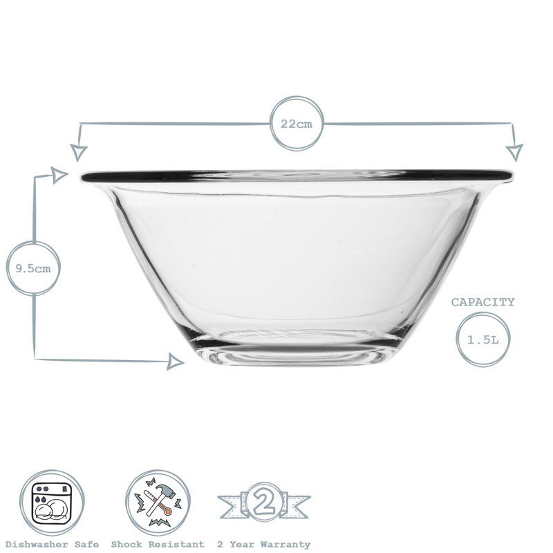 Mr Chef Glass Nesting Mixing Bowl, 30cm Diameter