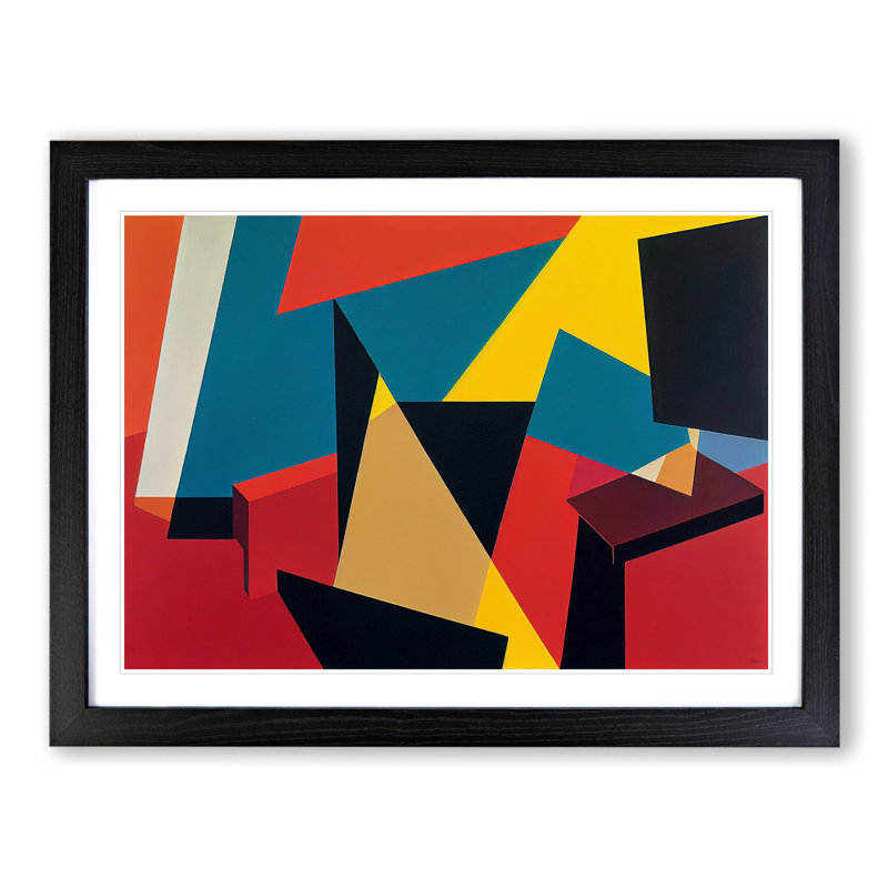 XH1022-6194X Modern Suprematism Art Vol.4 - Single Picture Frame Print, 46cm H x 64cm W x 2cm D, Black Framed