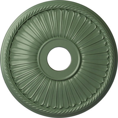 Endurathane Berkshire Ceiling Medallion, 20 1/8"OD x 3 7/8"ID x 1 7/8"P (Fits Canopies up to 6 3/8"), Hand-Painted Athenian Green Finish
