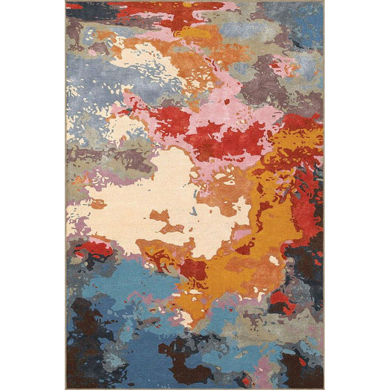 Tapis lavable à motif de carte du monde moderne, Sous-tapis rond 3 pi 3 po inclus