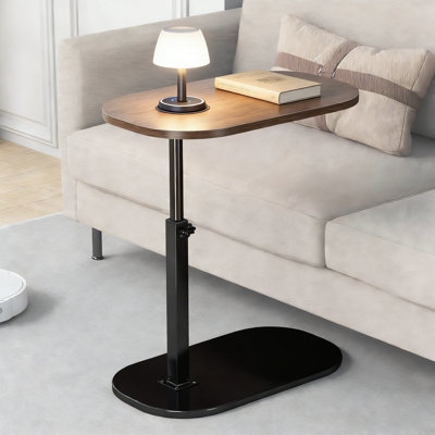 C-Shaped Side Table With Adjustable Height And 360° Swivel Tabletop, Space-Saving End Table For Sofa, Bed, Or Bathtub, Modern Small Coffee Table With Rotating Top