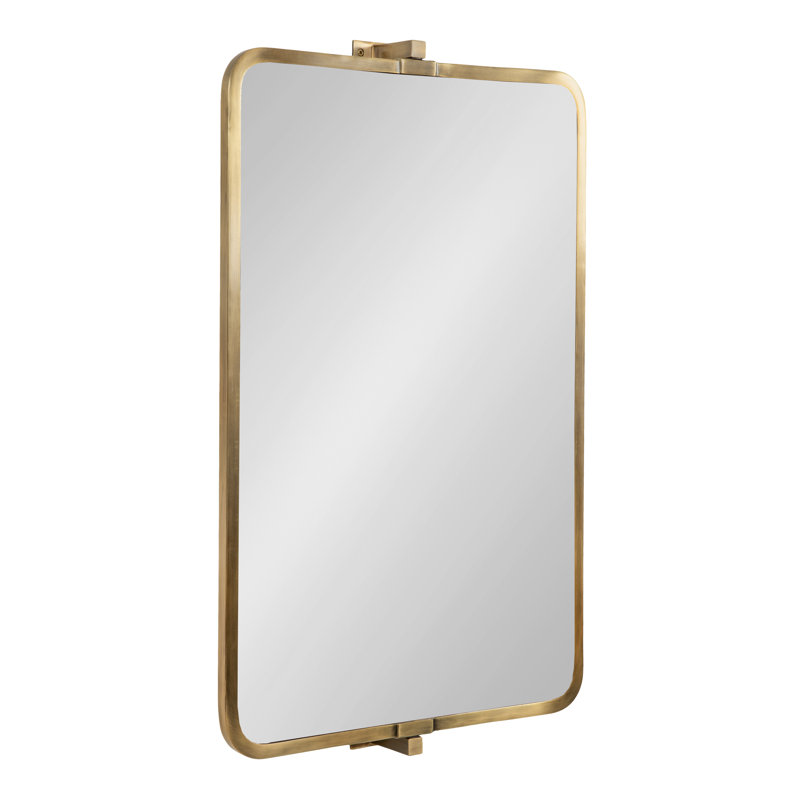 Mishaela Pivot Rectangle Metal Wall Mirror, 20'' H  x 31.75'' W, Gold