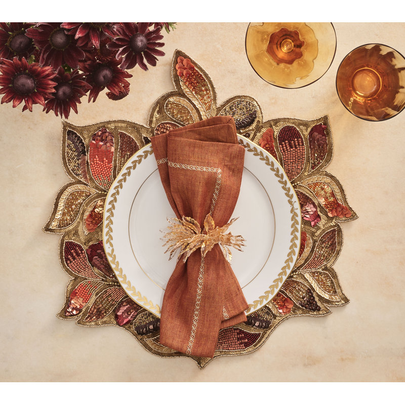 Gilded Leaves Napkin Ring