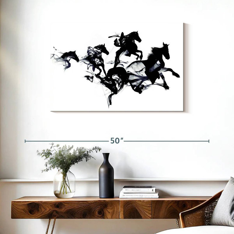 Chevaux noirs, H 24 po x l 36 po