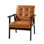 Chaise avec accoudoirs en cuir massif Mid-Century