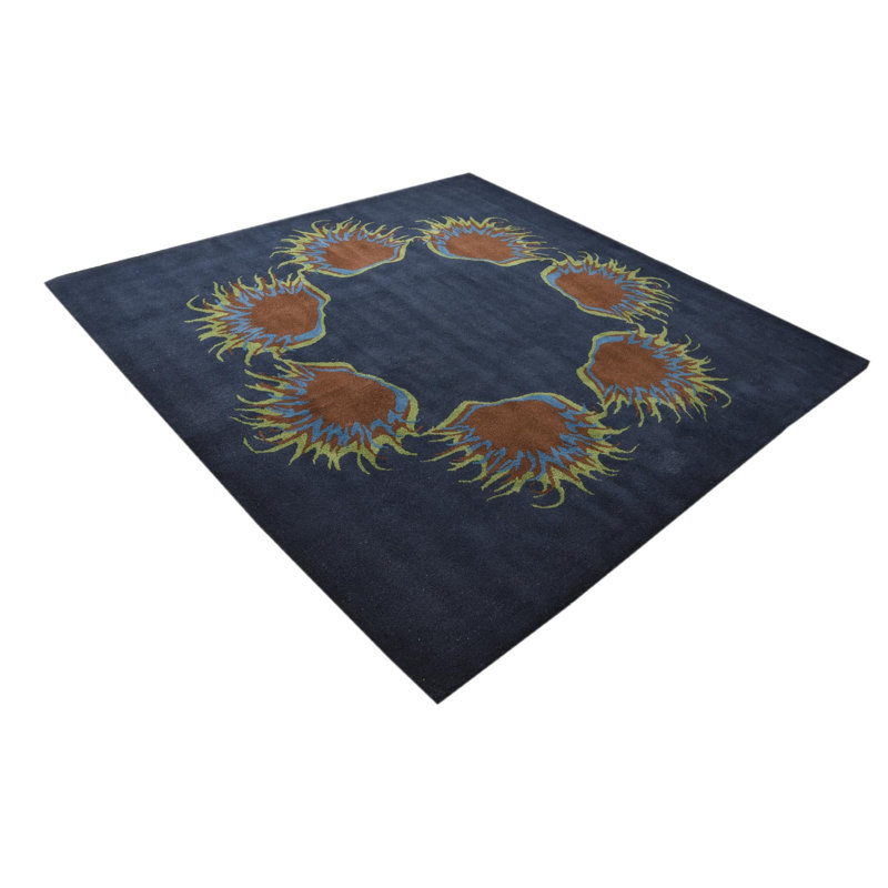 Tapis carré bleu marine Otto