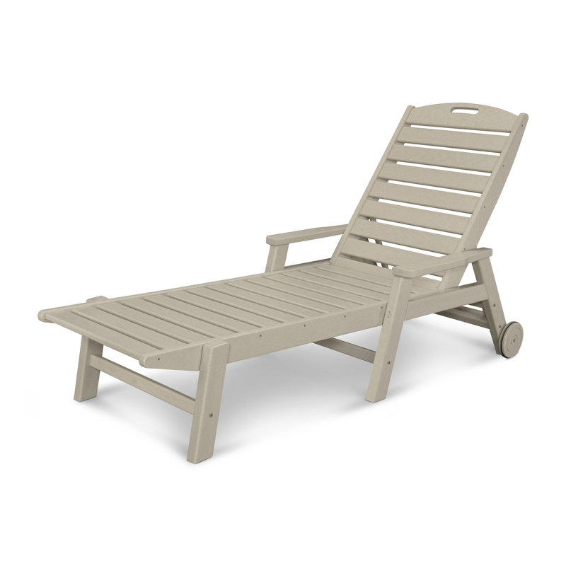 Chaise longue avec accoudoirs et roulettes Lakeside POLYWOOD, Sable