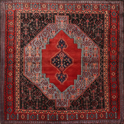 Tapis traditionnel rouge / noir / beige