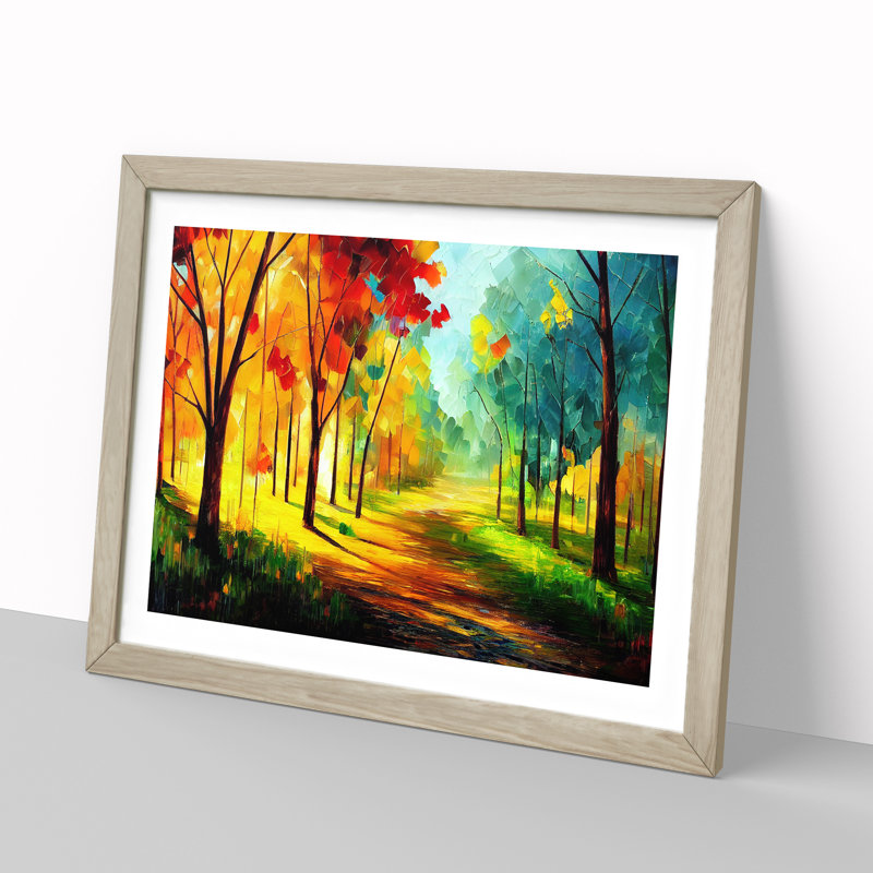 Colourful Spring Forest Vol.1 - Single Picture Frame Print, Oak Framed, 25cm H x 34cm W x 2cm D
