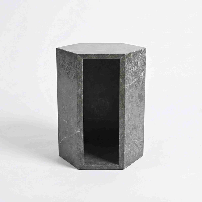 Table d'appoint en marbre naturel, Gris foncé