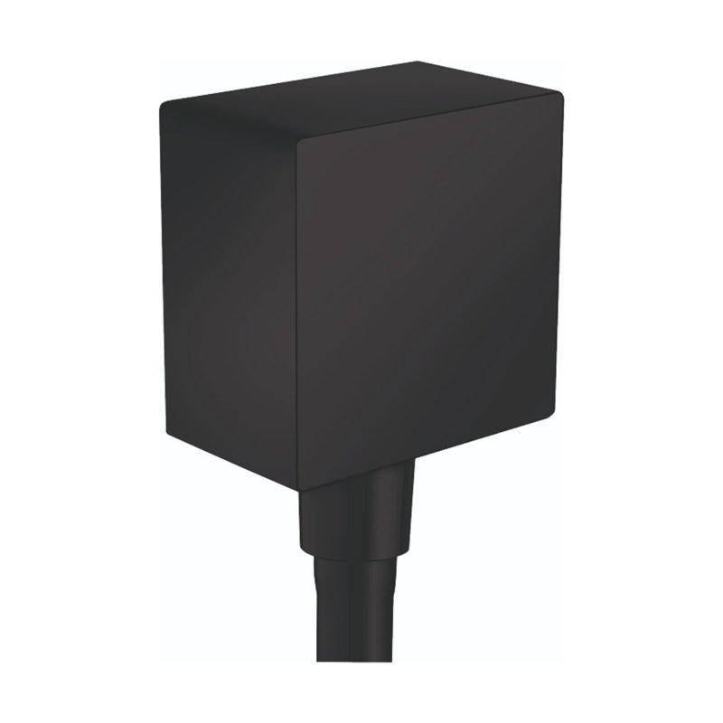 Prise murale carrée avec clapets anti-retour Hansgrohe FixFit, Noir mat