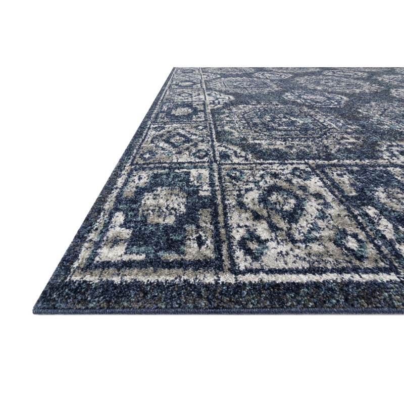 Tapis oriental gris / denim Robson, Rectangle 2 pi 7 po x 4 pi
