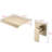 Brushed Gold Wall Mounted Bathroom Tap - Modern Waterfall Design With Stainless Steel And Ceramic Disk Mounted, Fixture-124831667