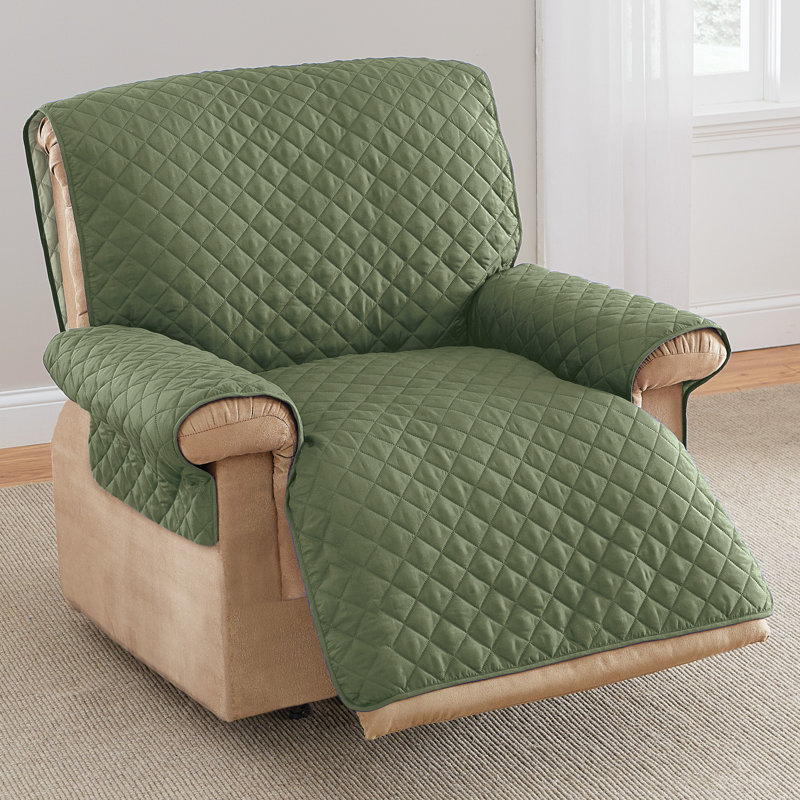 Housse pour fauteuil inclinable et réversible, 100 % polyester vert olive