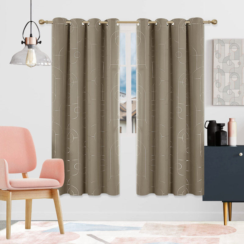 Ashleeann Room Darkening Curtain Pair, 52" W x 63" L, Gray