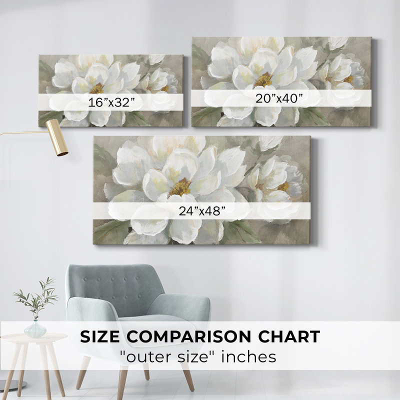 White Delight - Toile tendue avec châssis - Prêt à accrocher, H 24 po x l 48 po