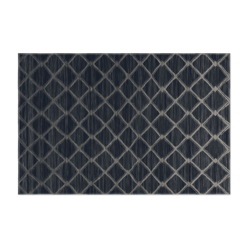 Trellis Gray Indoor and Outdoor Area Rug, Rectangle 9' x 12'