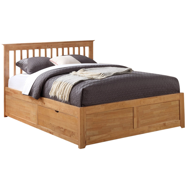 Alvan Solid Wood Storage Bed, Kingsize (5'), Oak