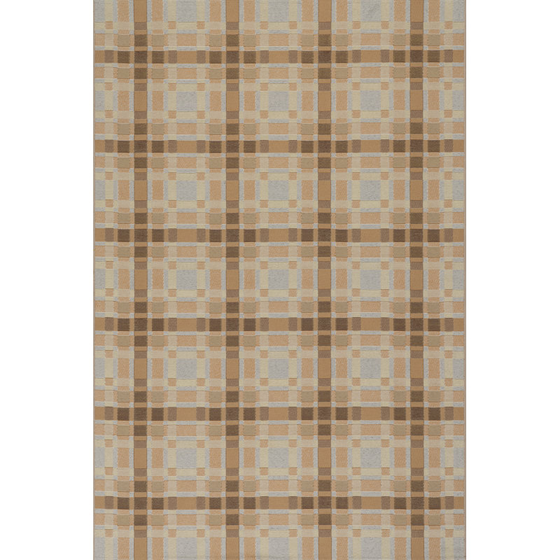 Mesael Modern Plaid Indoor Rug, Beige, Rectangle 9' x 12'