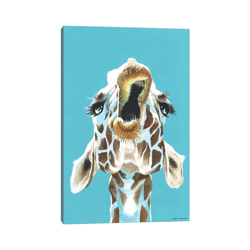 Having a Giraffe 1 Piece Painting on Canvas, 30.48 cm H x 45.72 cm W, Wrapped Canvas