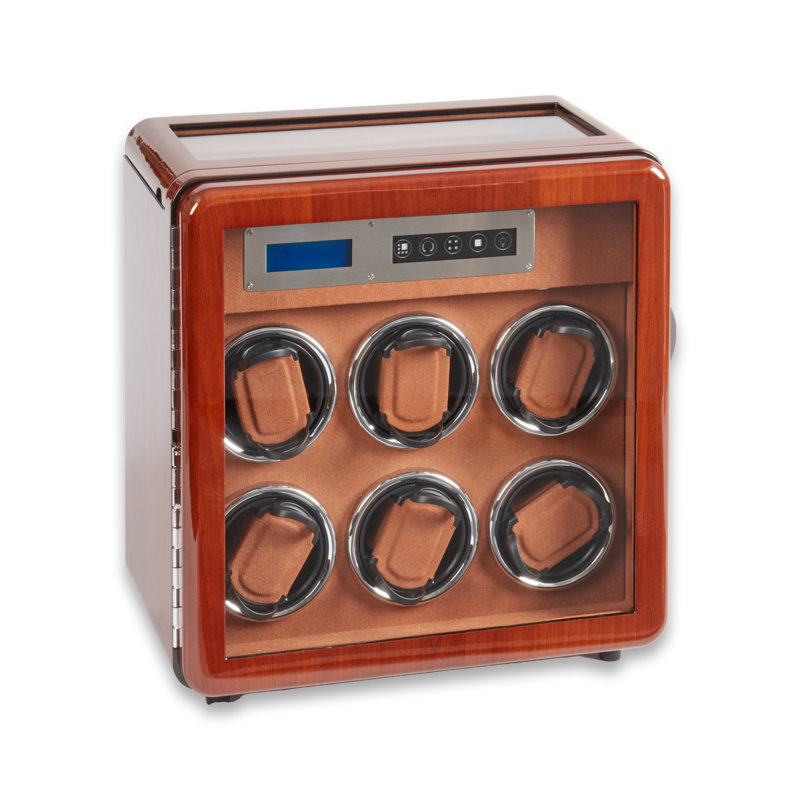 Monty Dark Brown Wood Lockable Watch Winder and Storage Case