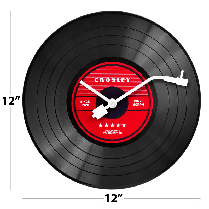  Analog 12" Record Wall Clock with Quartz Accuracy