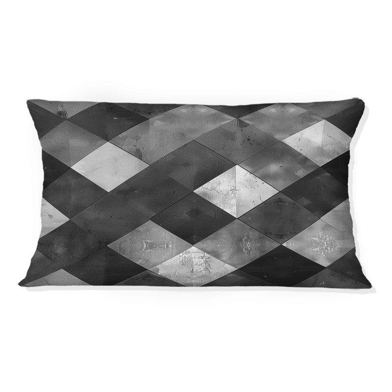 Motif losange noir moderne I - coussin lombaire moderne