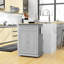 Chariot pour îlot de cuisine roulant, table de service portable avec tiroir, tablette réglable et 2 porte-serviettes, gris