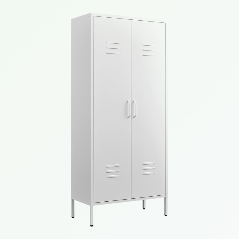 Metal Storage Locker Cabinet with Adjustable Shelves, White