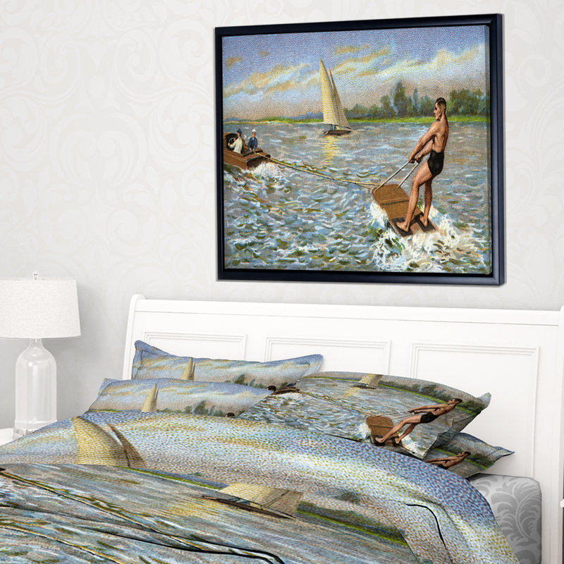« water ski », reproduction sur toile tendue encadrée, H 30 po x l 40 po x P 1,5 po