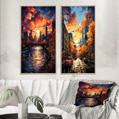 " City Minneapolis Popart " 2 - Pieces