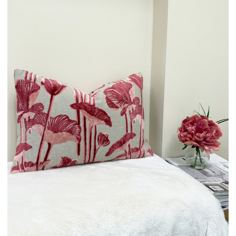 Housse de coussin en velours floral, 14 x 20 po, Primrose