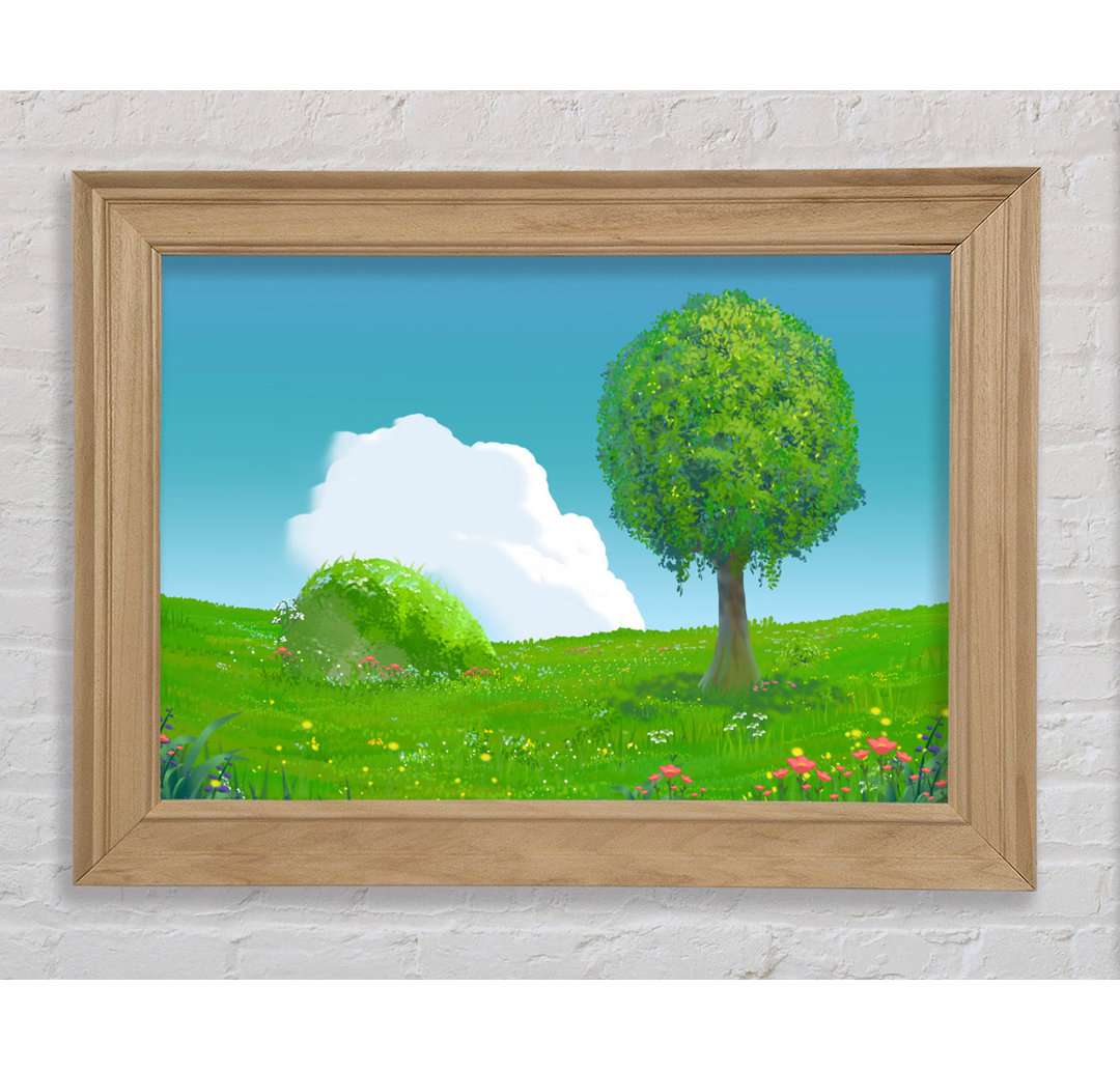 Der runde Baum Sommerhimmel - Einzelner Bilderrahmen Kunstdrucke