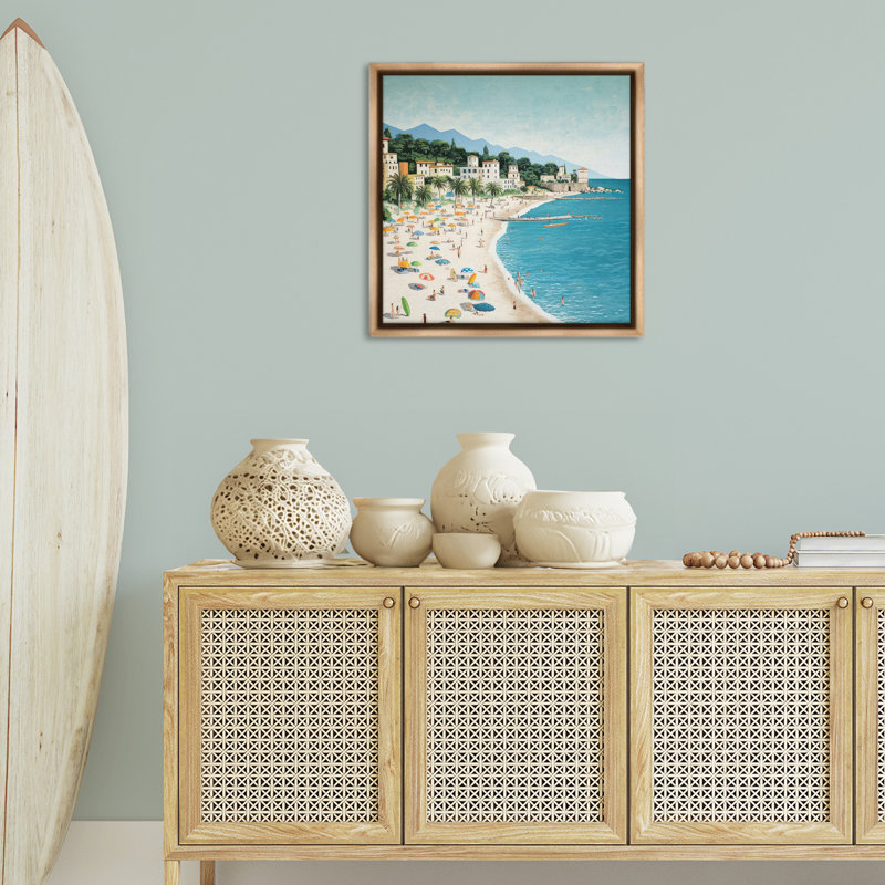 "By Water's Edge", art mural sur toile flottante par Lazar Studio, Cadre flottant orme Montalcino, H 25 po x l 25 po