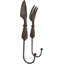 Paquet de 2 crochets muraux pour fourche et truelle en fonte