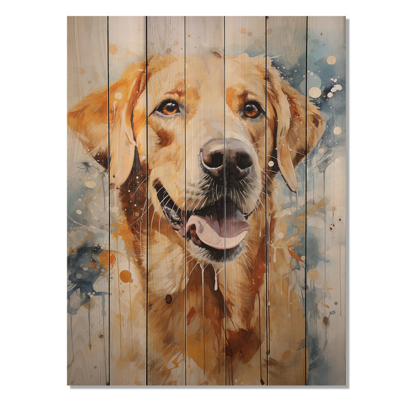 Chien, rêves du Labrador - Art mural en bois sur bois de pin naturel, H 40 po x l 30 po