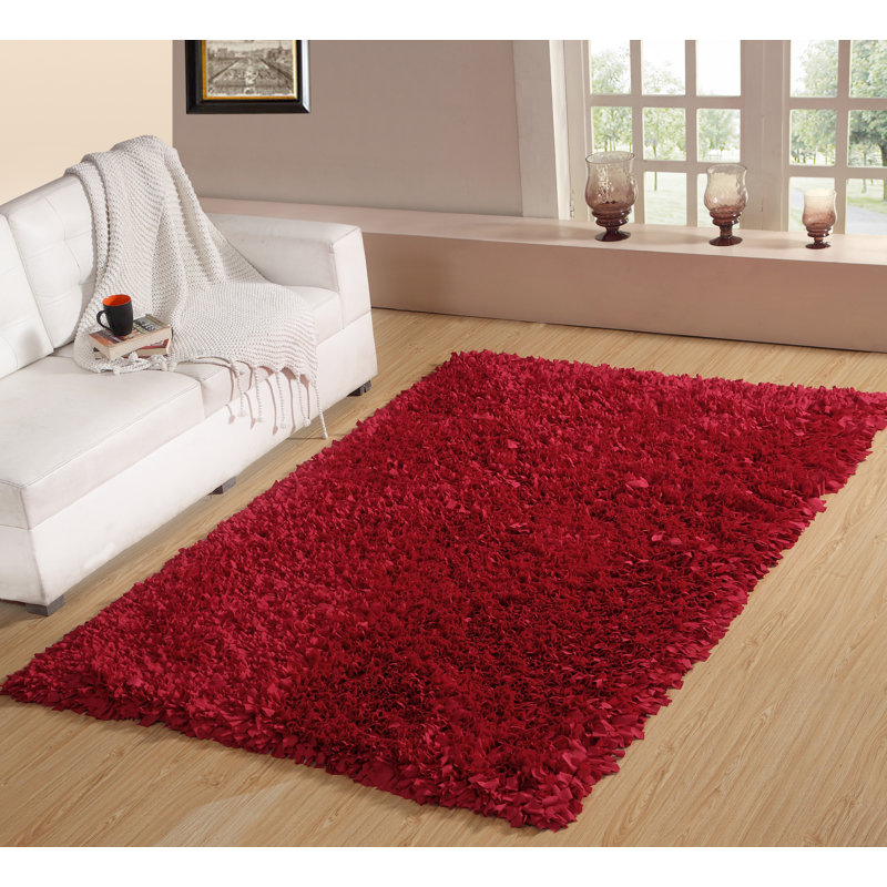 Rosebank Tufted Red Area Rug, Rectangle 5' x 8'