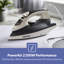 GEEPAS Steam Iron | Clothes Dry & Steam Press | 45s Fast Heat-Up, Vertical Steaming | Ceramic Soleplate & Adjustable Temperature | 320ml Water Tank with 0.7g/Steam Output | 2 Year Warranty 2200W Grey