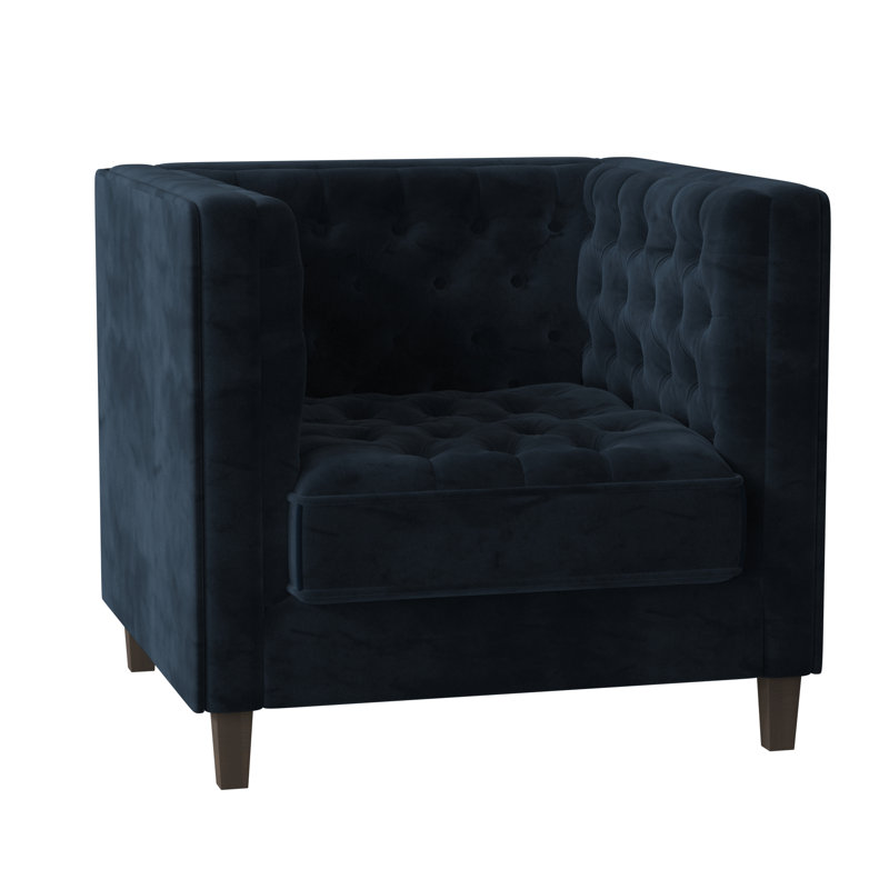 Jess Tufted Armchair, Sachi Chocolate, Brown Mahogany
