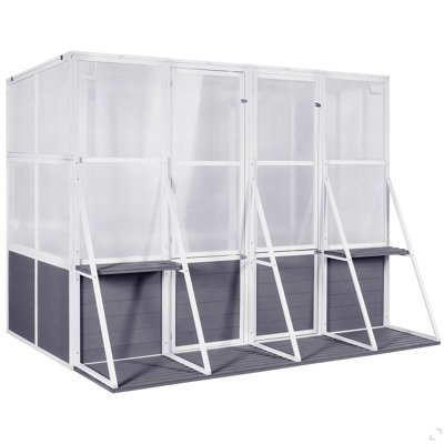 Serre, serre en bois adossée aux serres pour l'extérieur, serre robuste pour l'extérieur en hiver, grande maison chaude pour la véranda, jardin, cour arrière